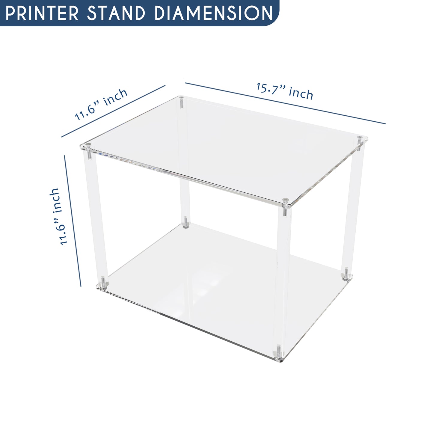 Acrylic Printer Stand With Storage Shelves