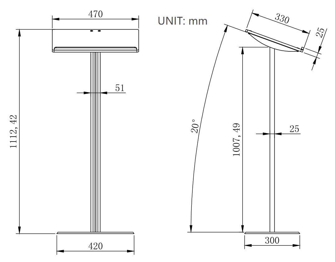 Acrylic Standing Speaking Podium for Churches