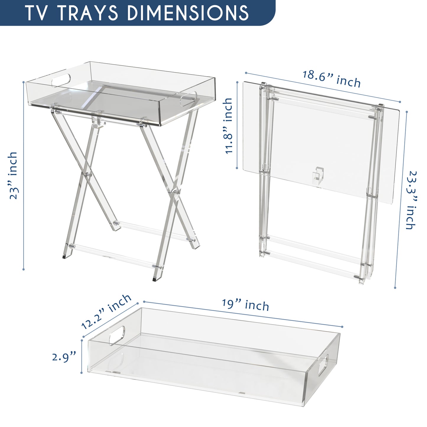Acrylic Removable Folding Storage Tray