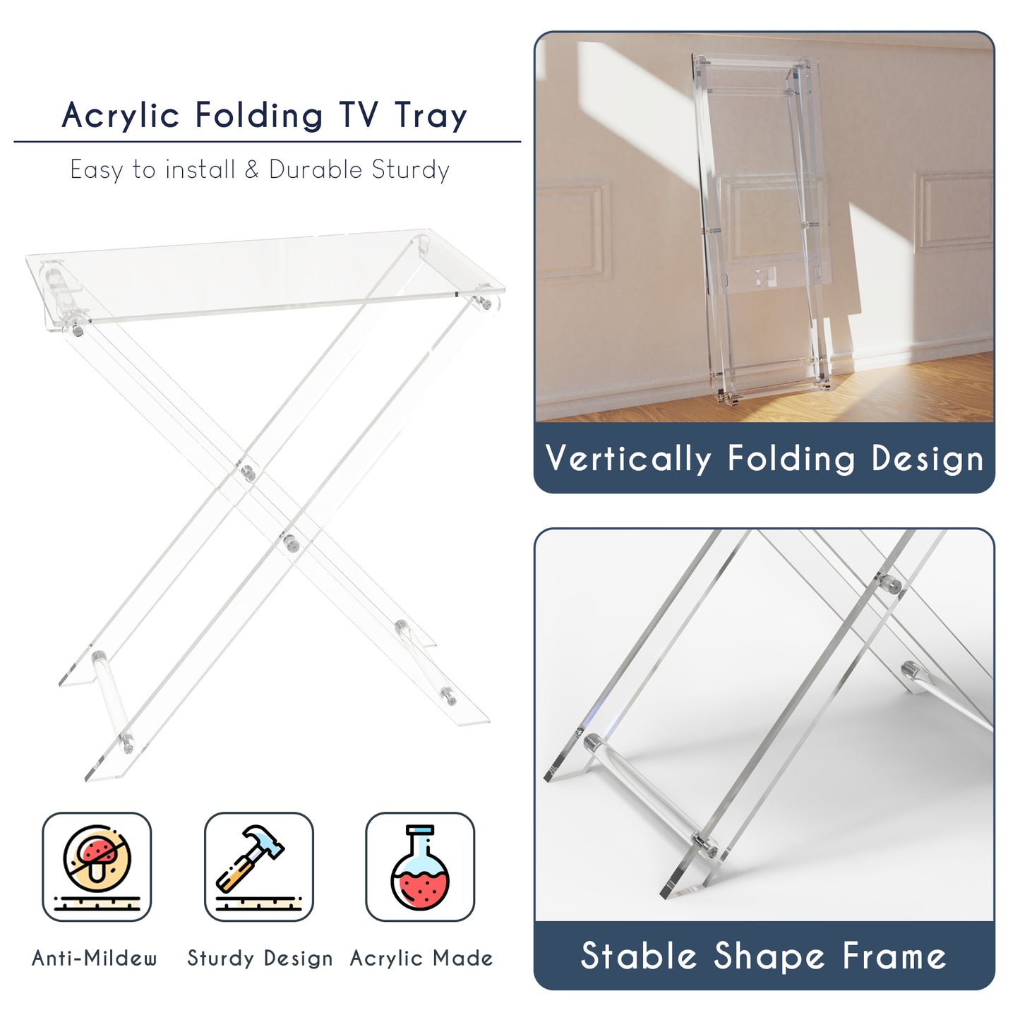 Acrylic Foldable Furniture Modern Small Desk