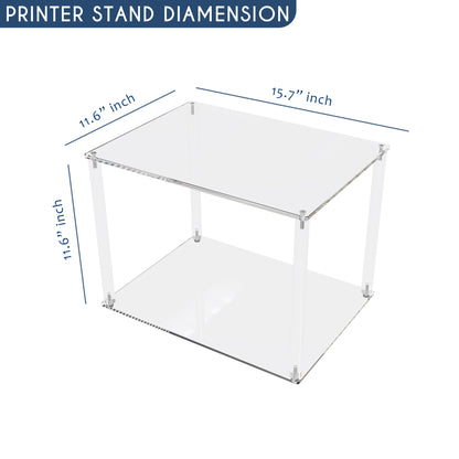 Acrylic Printer Stand With Storage Shelves