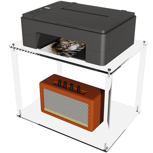 Acrylic Printer Stand With Storage Shelves